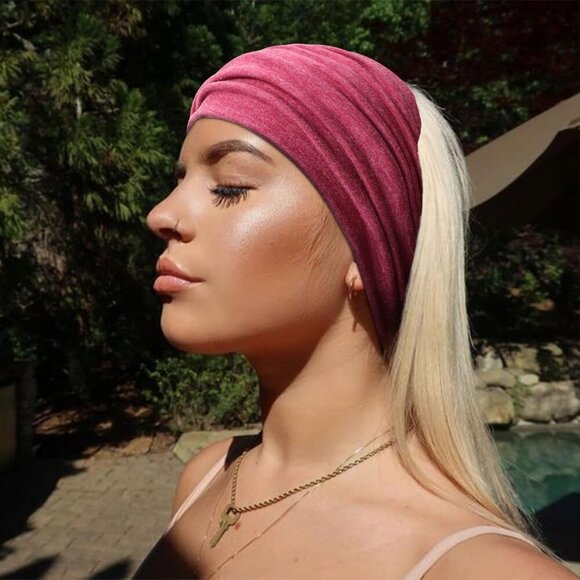 Extra Wide Headbands for Women Cotton Turban Knotted Bandana Head Bands Non Slip - Picture 4 of 7